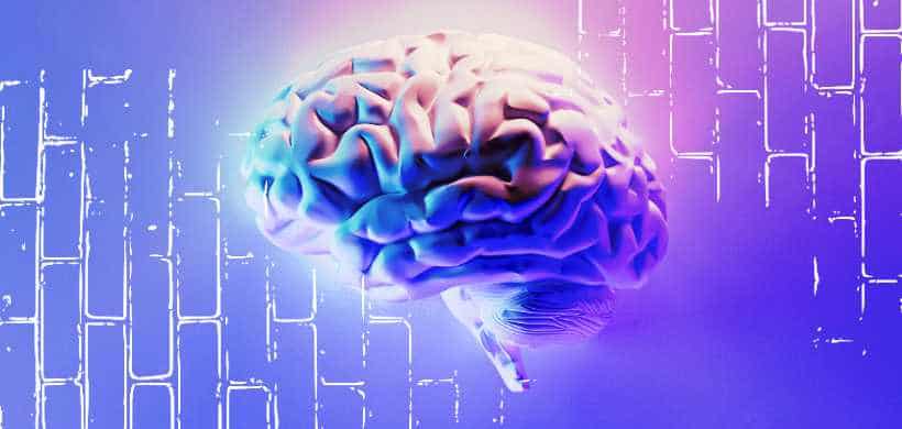 un cerebro en un fondo de muchos colores